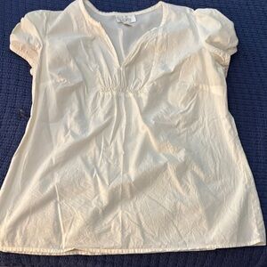LOFT Cream Cotton Blouse